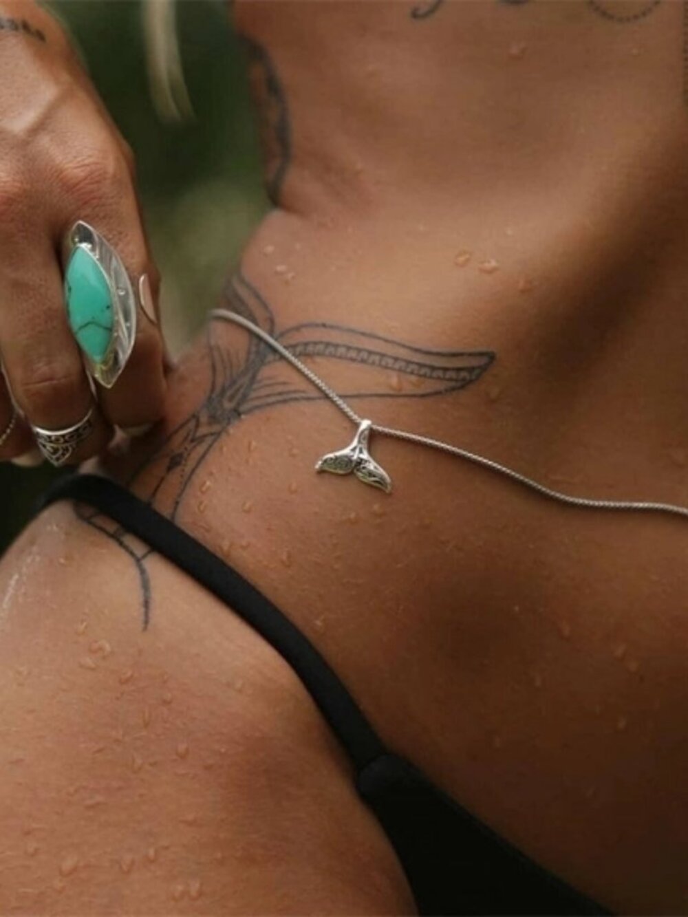 Mermaid's Tail Waist Silver Plated Chain 36"